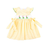 Golf Pin Yellow Gingham Smocked Beverly Dress
