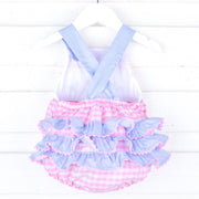 Beyond The Sea Pink Check Smocked Leah Bubble