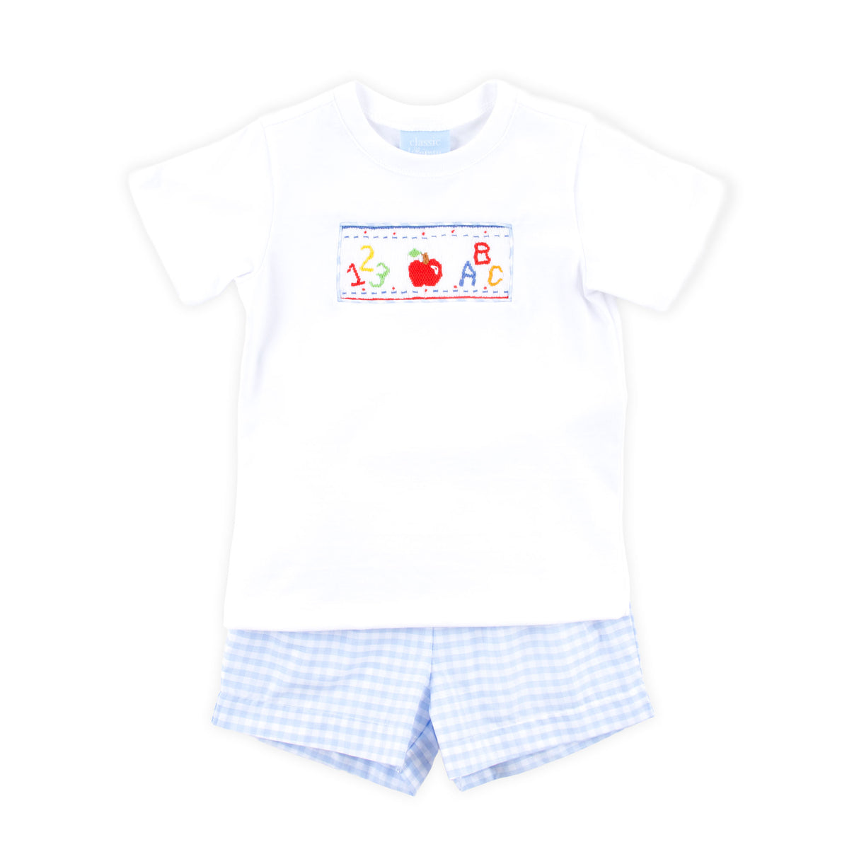 ABC Light Blue Gingham Short Set