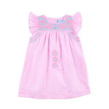 Pink Gingham Embroidered Beach Dress