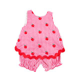 Tiny Apples Red Gingham Sadie Bloomer Set