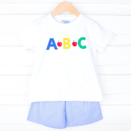 ABC Blue Windowpane Short Set