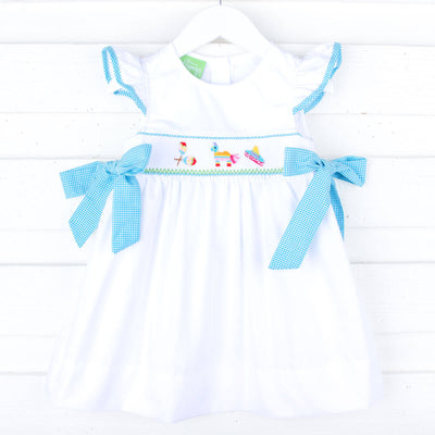 Time To Fiesta Smocked White Beverly Dress