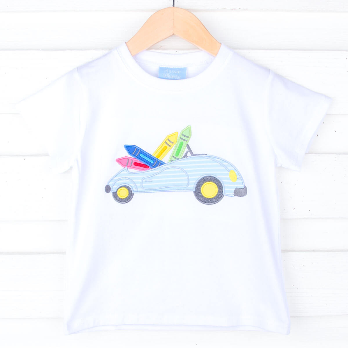 Crayon Car White Short Sleeve Shirt