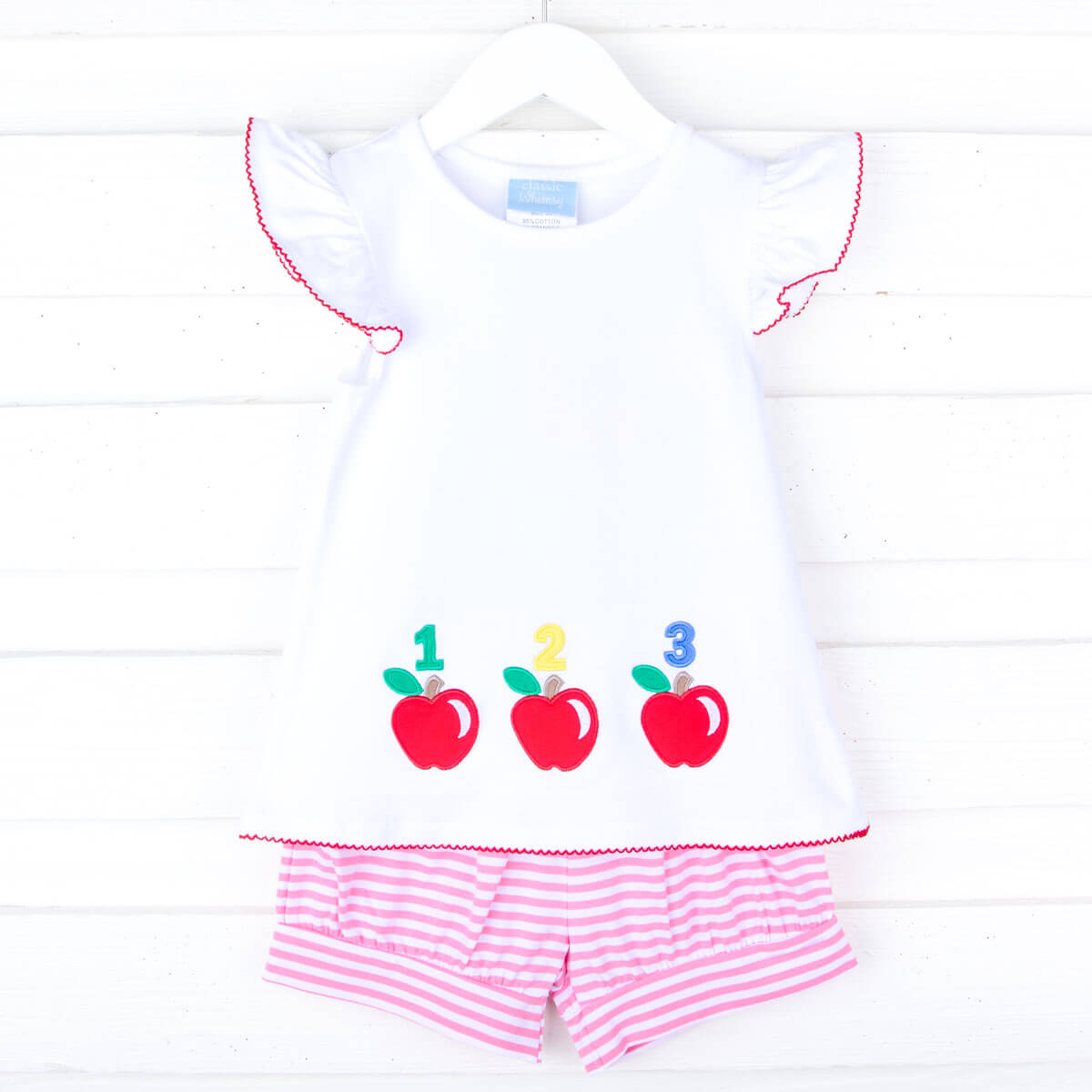 123 Apple Pink Stripe Milly Short Set