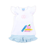 Bright Crayons Light Blue Stripe Milly Short Set
