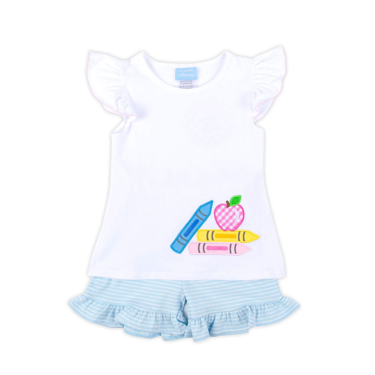 Bright Crayons Light Blue Stripe Milly Short Set