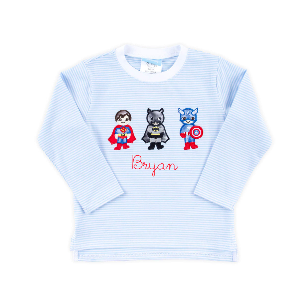 Superhero Blue Stripe Long Sleeve Shirt