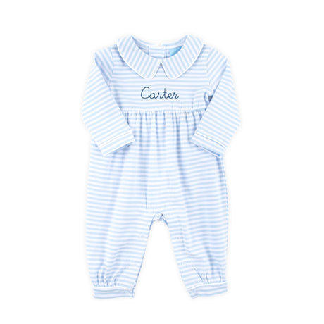 French Blue Stripe Romper