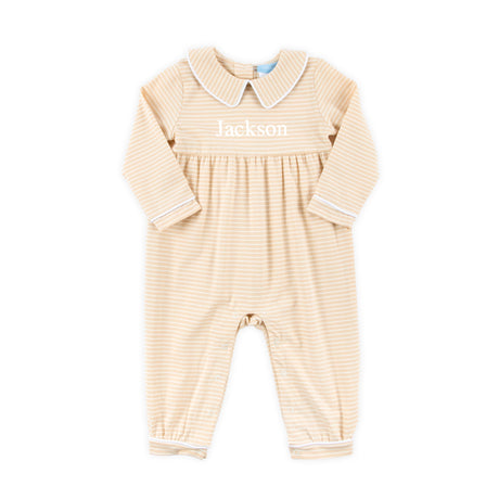 Tan Stripe Romper