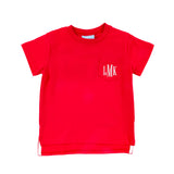 Red Solid Short Sleeve Pocket Shirt