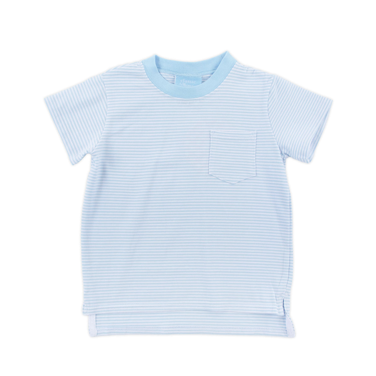 Light Blue Thin Stripe Short Sleeve Pocket Shirt