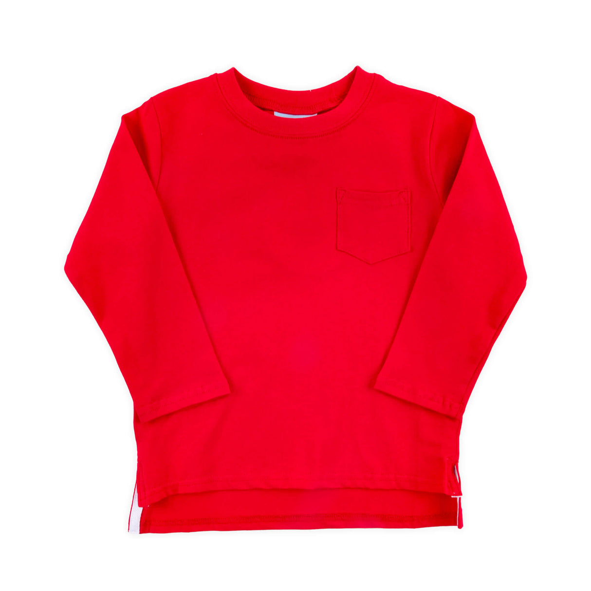 Red Long Sleeve Pocket Shirt