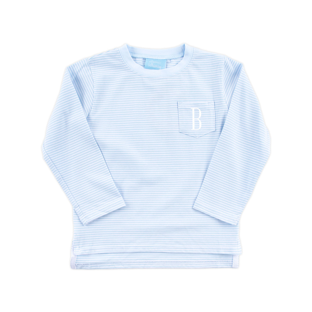 Light Blue Stripe Long Sleeve Pocket Shirt