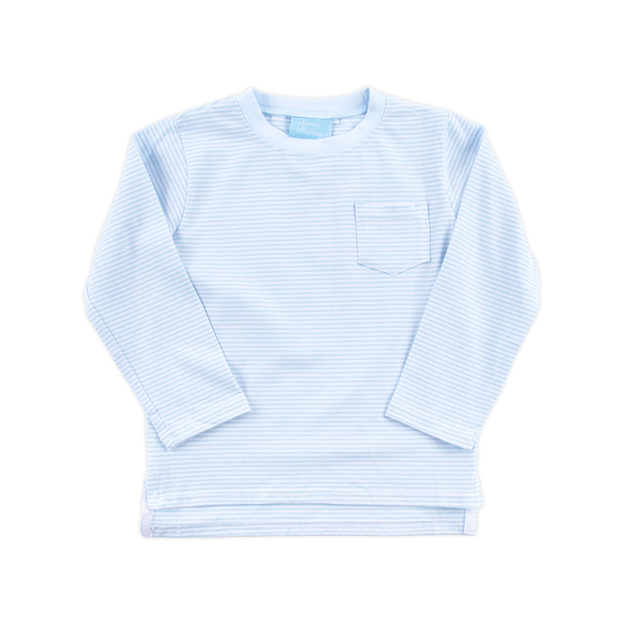 Light Blue Stripe Long Sleeve Pocket Shirt