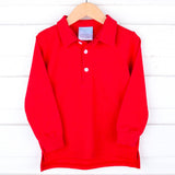 Solid Long Sleeve Polo