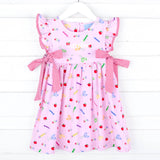 Pink Apple Print Avery Dress