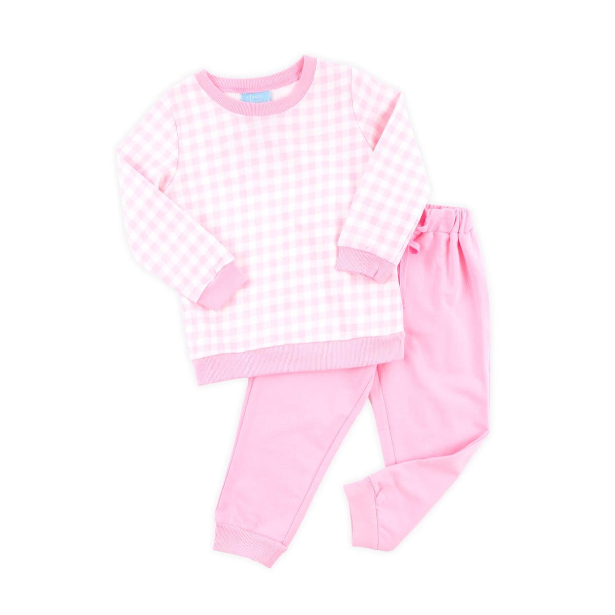 Pink Gingham Jogger Set