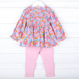 Colorful Floral Smocked Ariella Legging Set