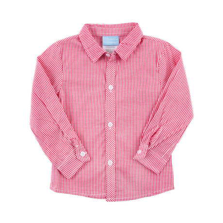 Gingham Button Down Shirt Red
