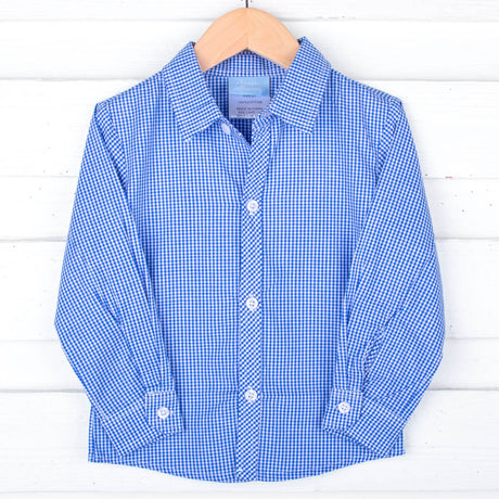 Royal Blue Gingham Button Down Shirt