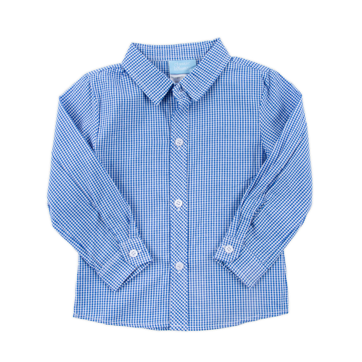 Gingham Button Down Shirt Royal Blue