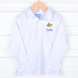 Turkey White Long Sleeve Polo