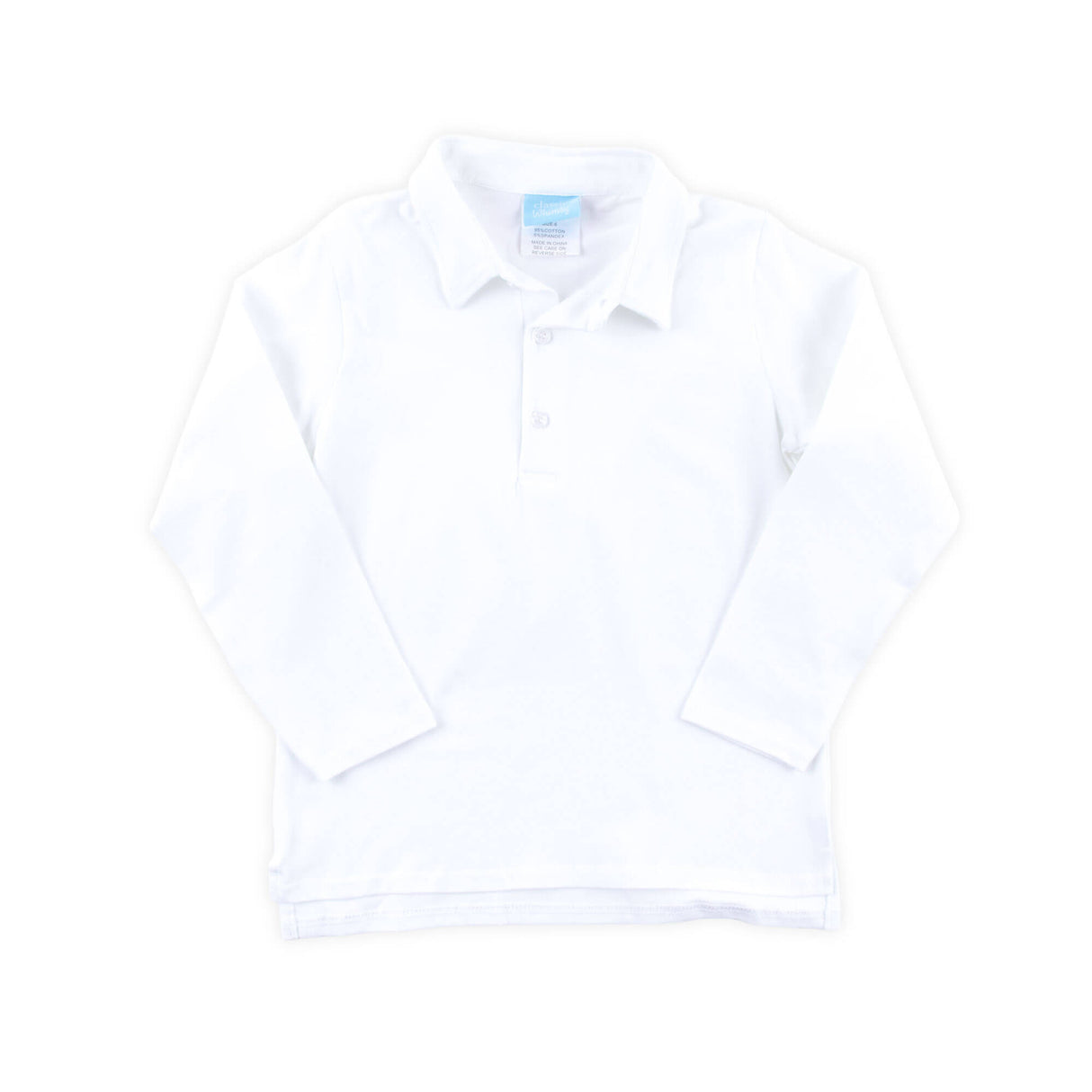 White Long Sleeve Polo Shirt