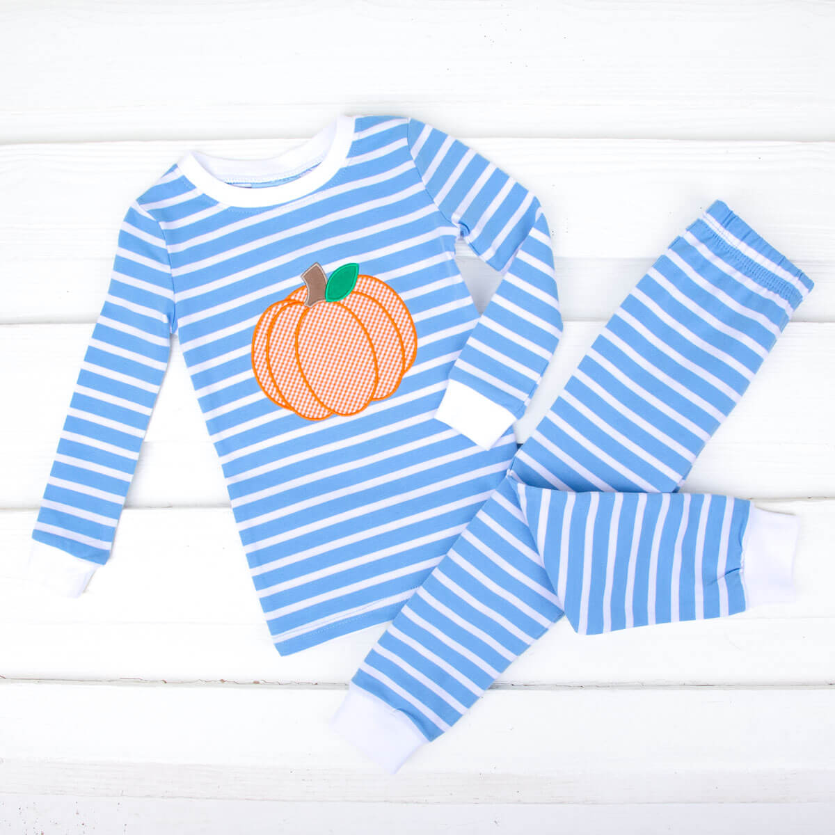 Pumpkin Time Blue Stripe Pajamas