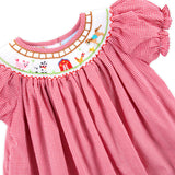 Farm Smocked Red Gingham Bishop Dress
