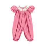 Farm Smocked Red Gingham Long Bubble