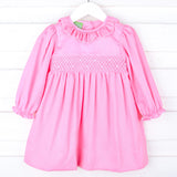 Pink Pique Pearl Smocked Amber Dress