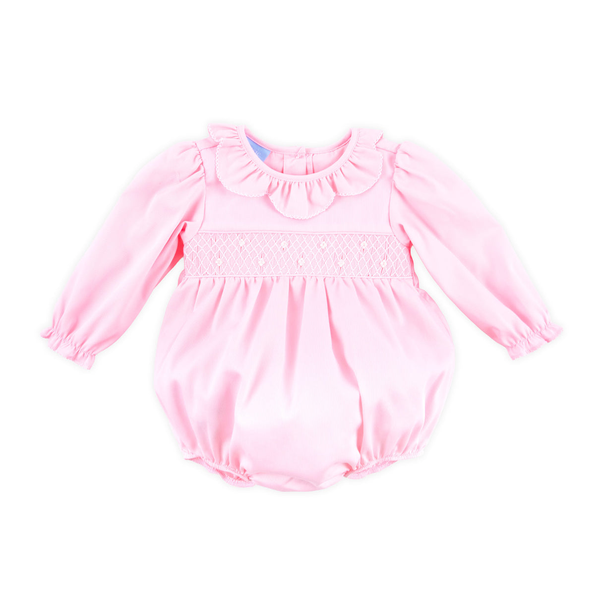 Pink Pique Pearl Smocked Amber Bubble