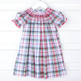 Douglas Plaid Smocked Bishop Dress