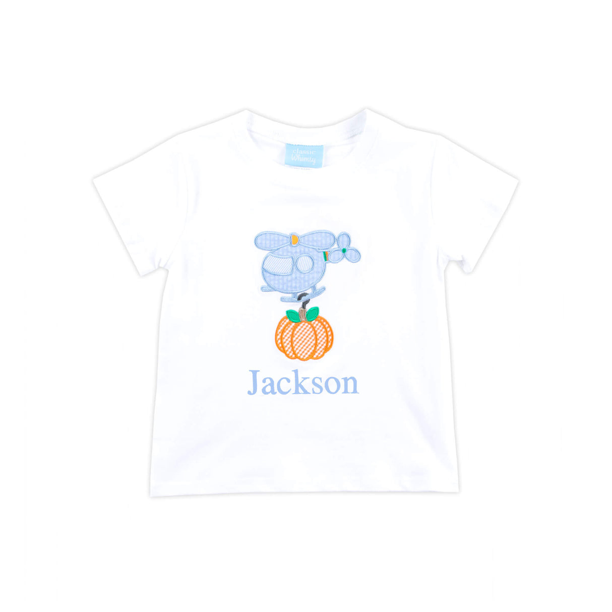 Pumpkin Helicopter White Short Sleeve Shirt