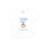 Pumpkin Helicopter White Short Sleeve Shirt