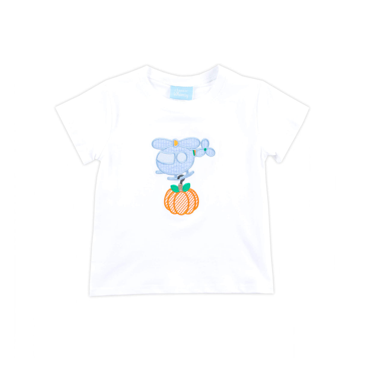 Pumpkin Helicopter White Short Sleeve Shirt