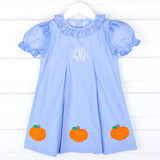 Pumpkin Cluster Light Blue Chloe Dress