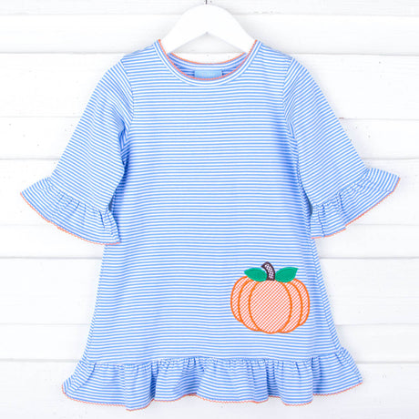 Pumpkin Blue Stripe Milly Dress
