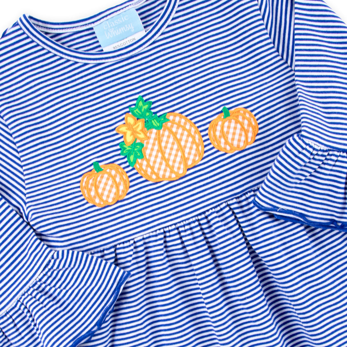 Pumpkin Cluster Royal Blue Stripe Sophia Legging Set