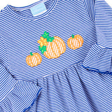Pumpkin Cluster Royal Blue Stripe Sophia Legging Set