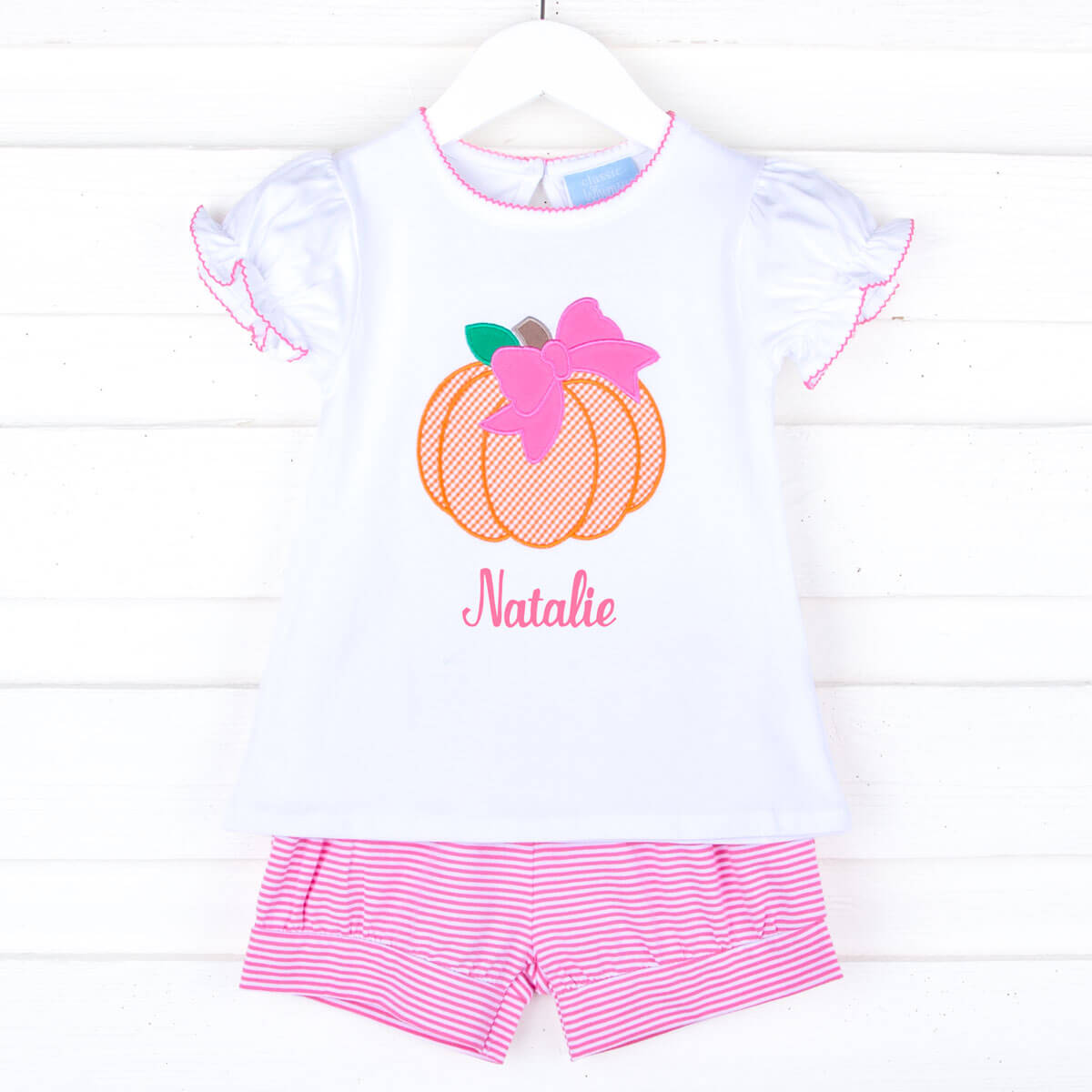 Pumpkin Pink Stripe Short Set