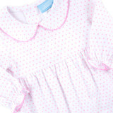 Pink Polka Dot Ruffle Romper