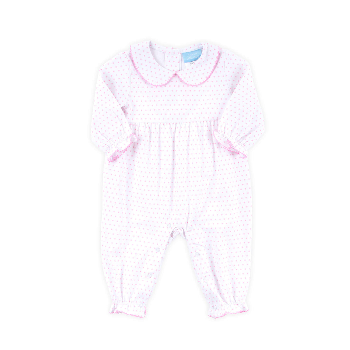 Pink Polka Dot Ruffle Romper