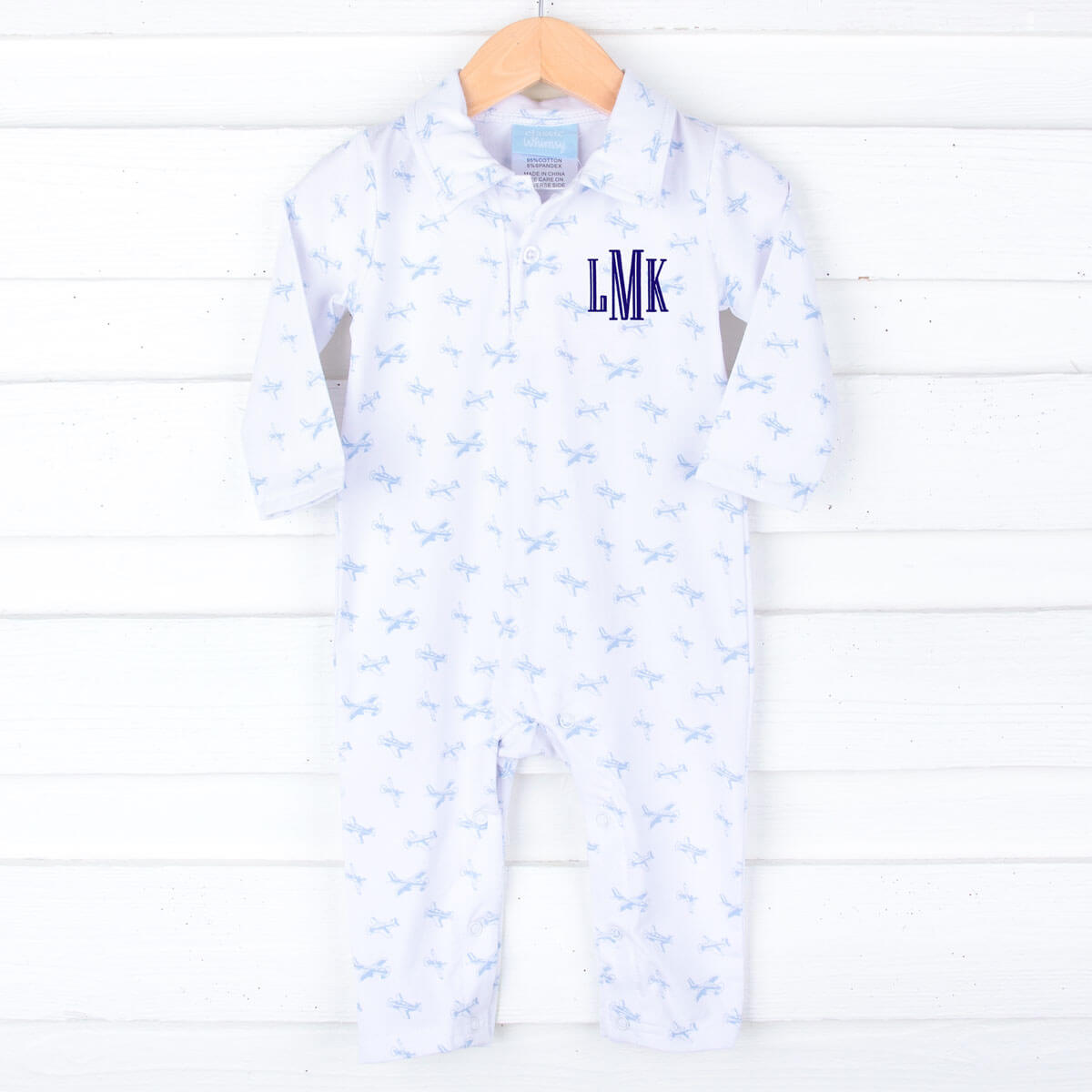 Airplane Print Polo Romper