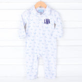 Airplane Print Polo Romper