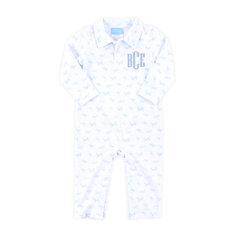 Airplane Print Polo Romper