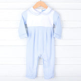 Light Blue And White Stripe Romper