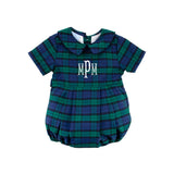 Hamilton Plaid Navy & Green Collared Bubble