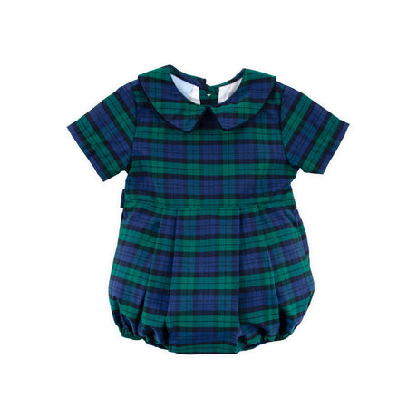 Hamilton Plaid Navy & Green Collared Bubble